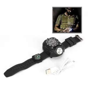 Outdoor Waterproof Chrono Watch / Compass / Wrist Flashlight with Super Bright 5-Mode LED