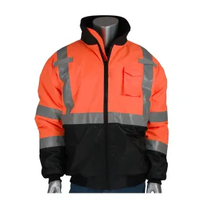 PIP 333-1740-OR Bomber Jacket with Quilted Liner, Class 3, Hi-Vis Orange, 1 Each