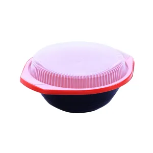 Red & Black Soup Bowl 1000 Cc With Lids 200 Pieces