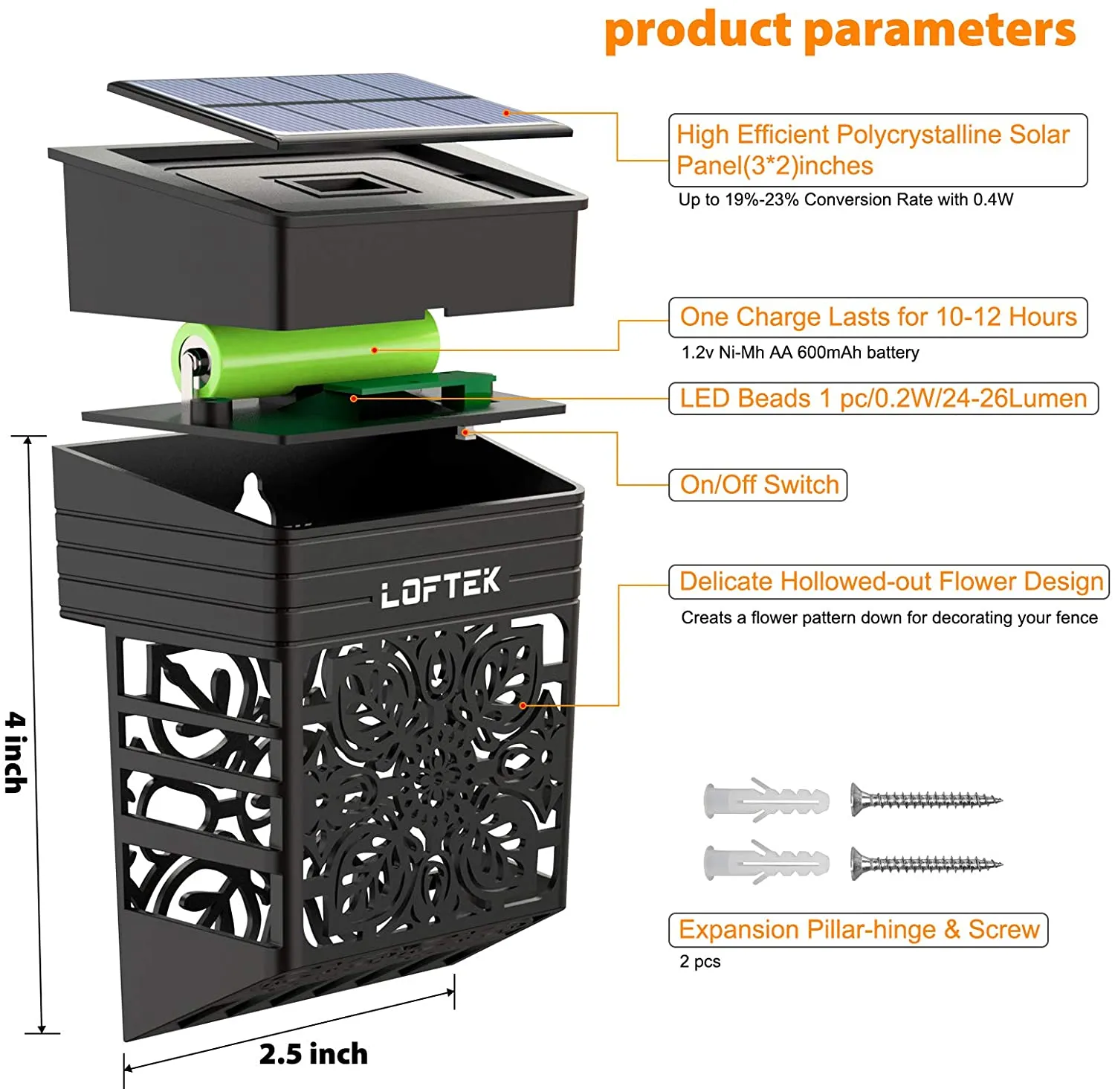 Solar Fence Wall Lights