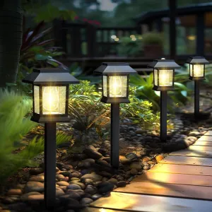 Solar Lights Outdoor,12 Pack Waterproof Solar Garden Lights, Auto On/Off Solar Pathway Lights for Your Garden, Landscape, Path, Yard, Patio, Driveway,Walkway Decor