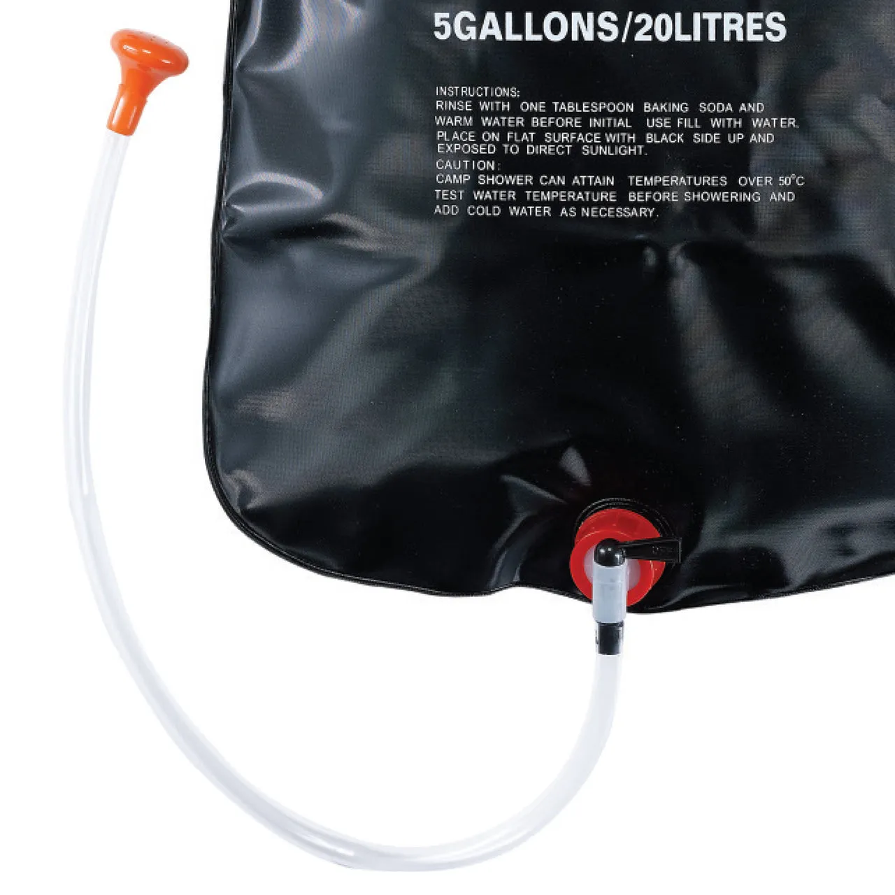 TrailGear Solar Shower Bag w/ Flexible Hose & Hanging Rope | 5-Gallon