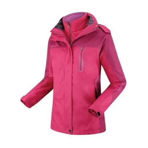 Womens Outdoor Two Sets Warm Waterproof Windproof Fleece Hooded Mountaineering Jackets