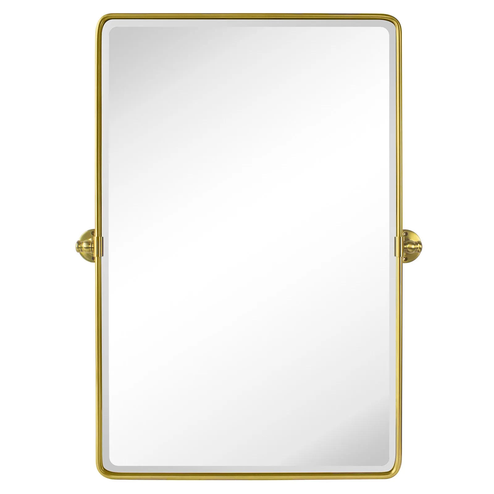 Woodvale Rectangular Pivoting Mirror Tilt Mirror for Bathroom Swivel Metal Framed Rectangle Wall Mounted Bathroom Vanity Mirror