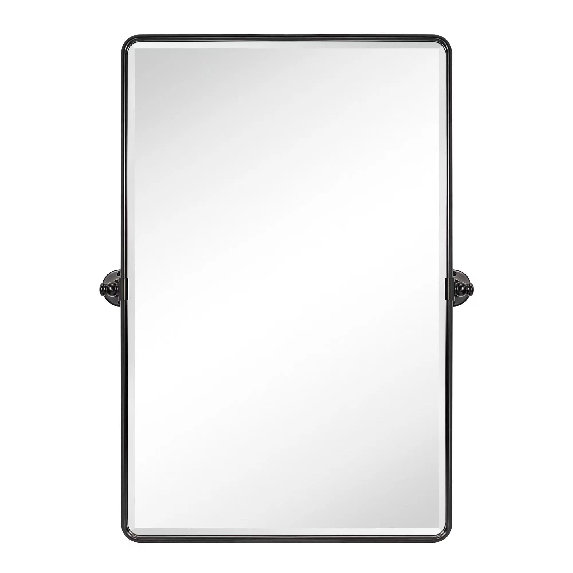 Woodvale Rectangular Pivoting Mirror Tilt Mirror for Bathroom Swivel Metal Framed Rectangle Wall Mounted Bathroom Vanity Mirror