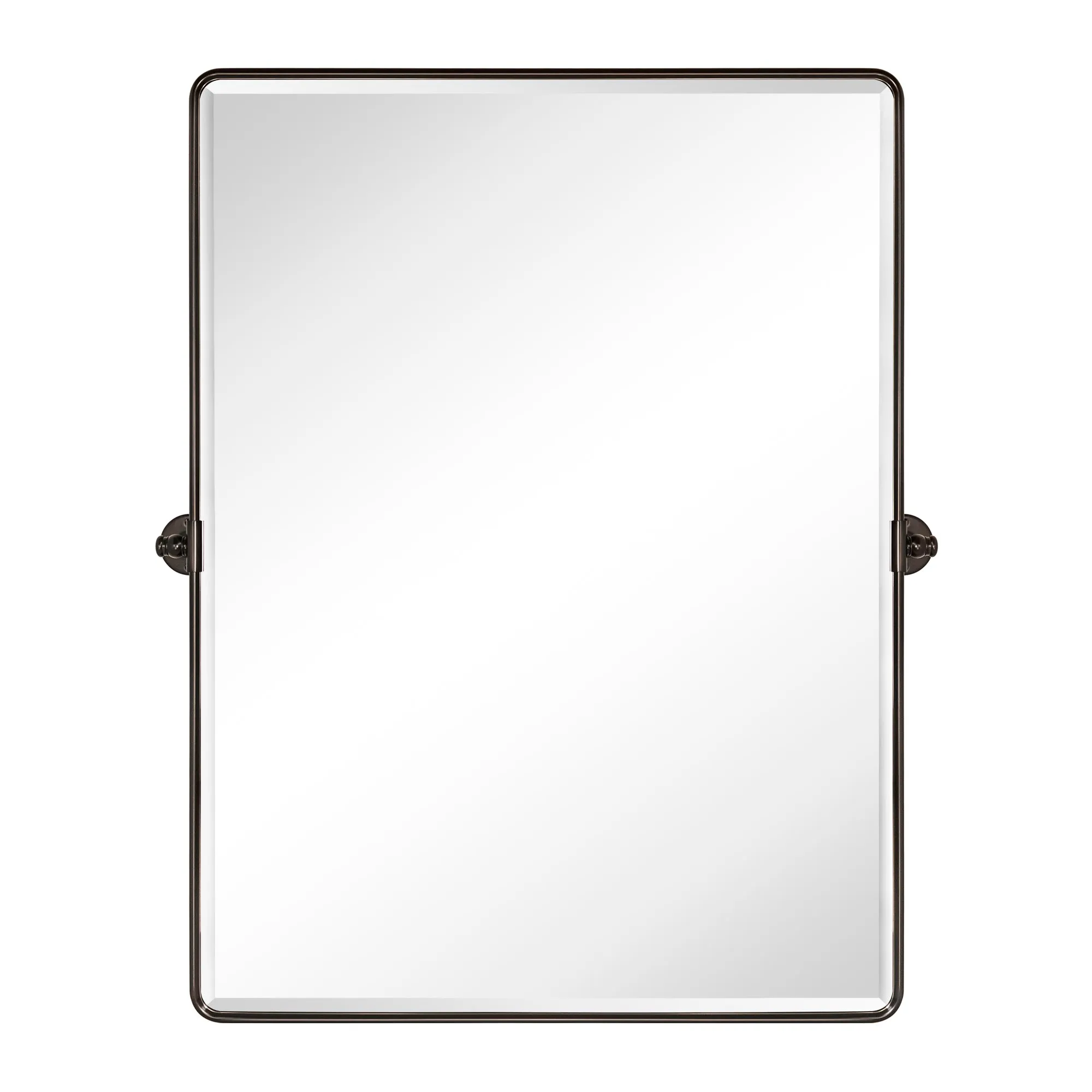 Woodvale Rectangular Pivoting Mirror Tilt Mirror for Bathroom Swivel Metal Framed Rectangle Wall Mounted Bathroom Vanity Mirror