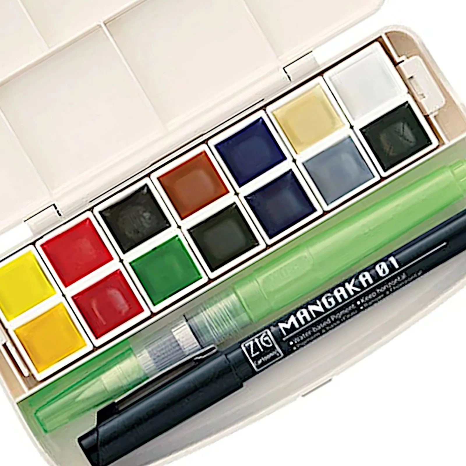 Zig Kuretake Gansai Tambi Portable Travel 14 Colour Watercolour Set